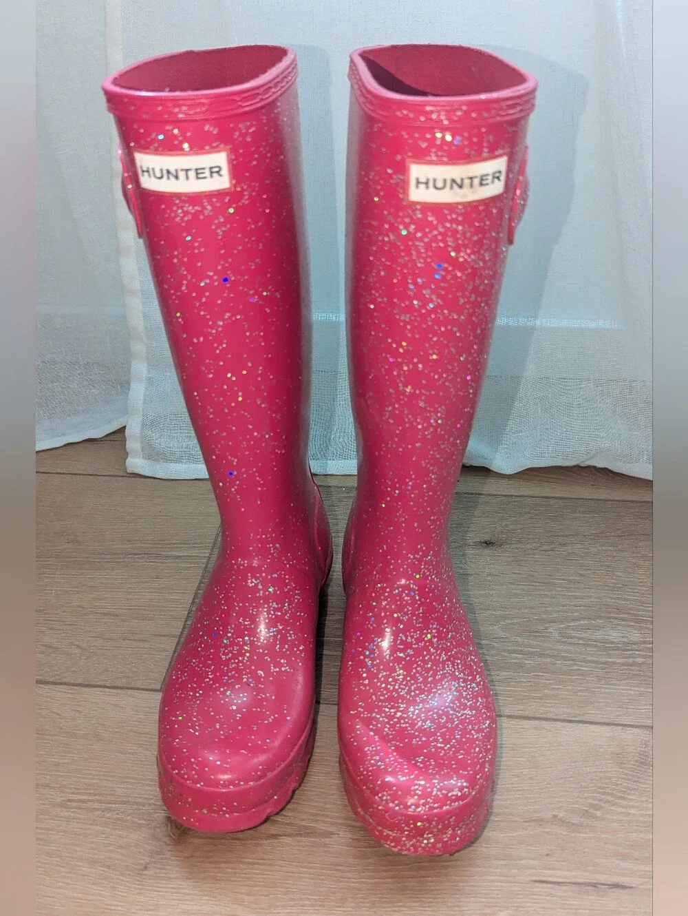 Hunter Big Kids Giant Glitter Rain Boots Pink Size: 5 Girls